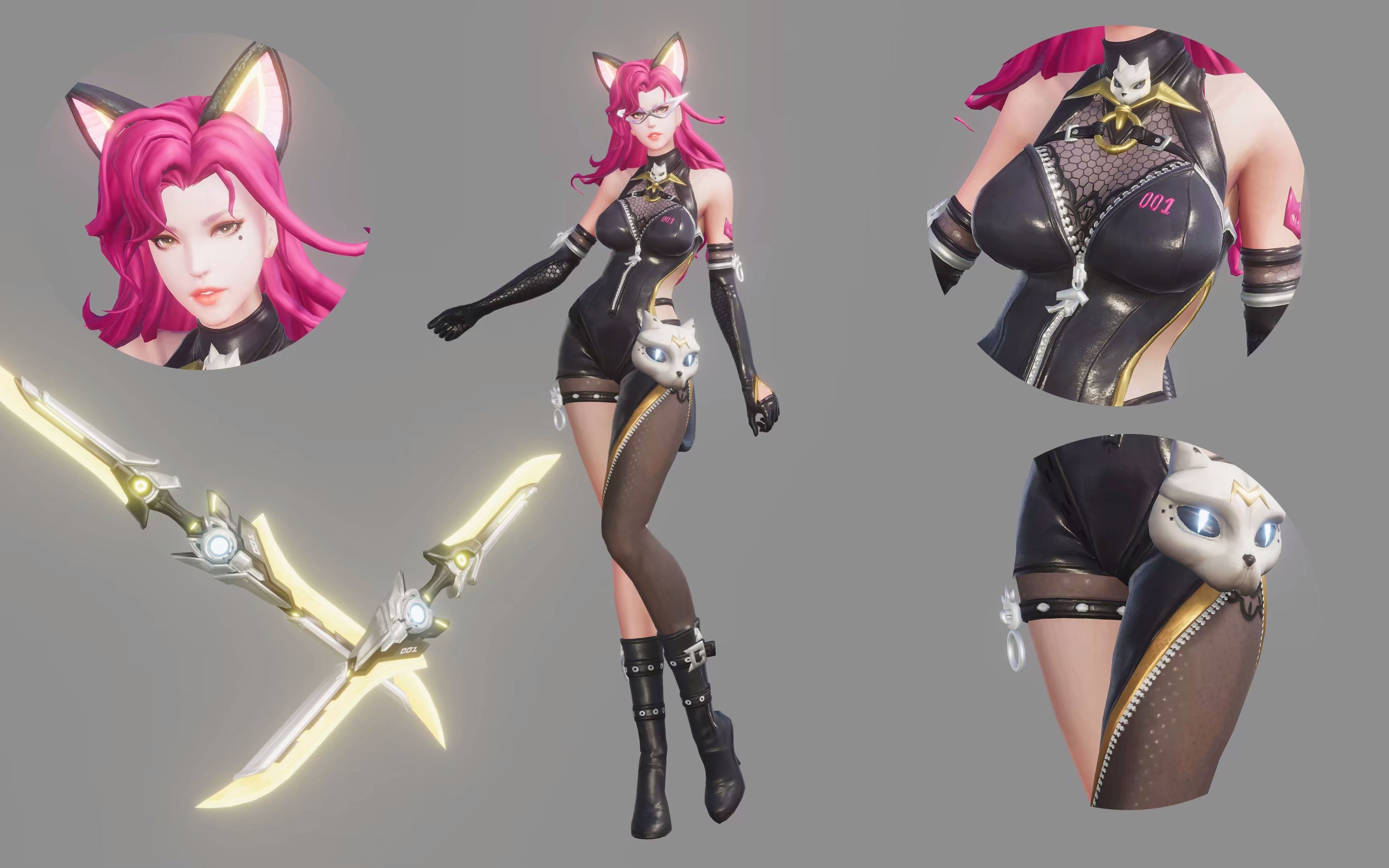 【阿轲-暗夜猫娘】建模细节展示【4k】