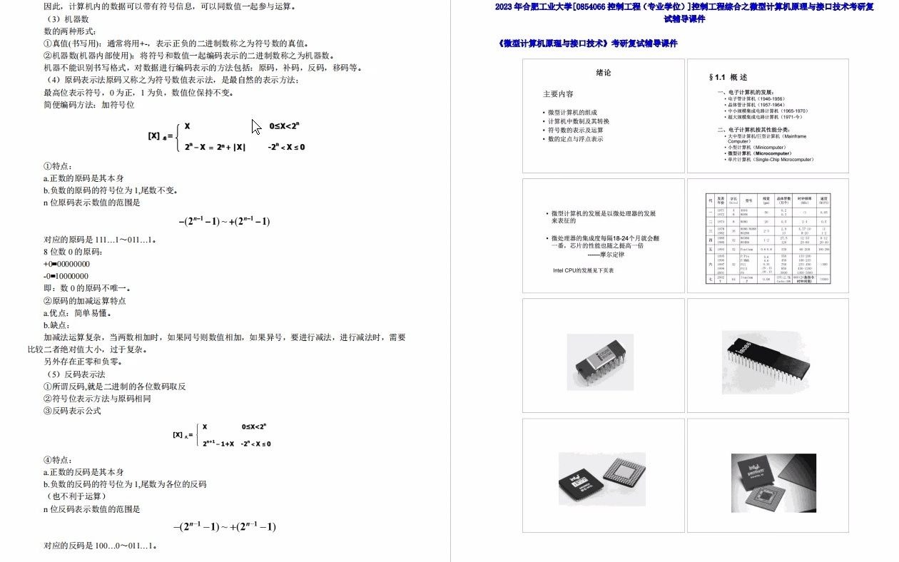 [图]【电子书】2023年合肥工业大学[0854066控制工程（专业学位）]控制工程综合之微型计算机原理与接口技术考研复试精品资料