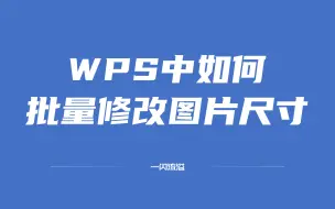 下载视频: 在wps中如何批量修改图片尺寸