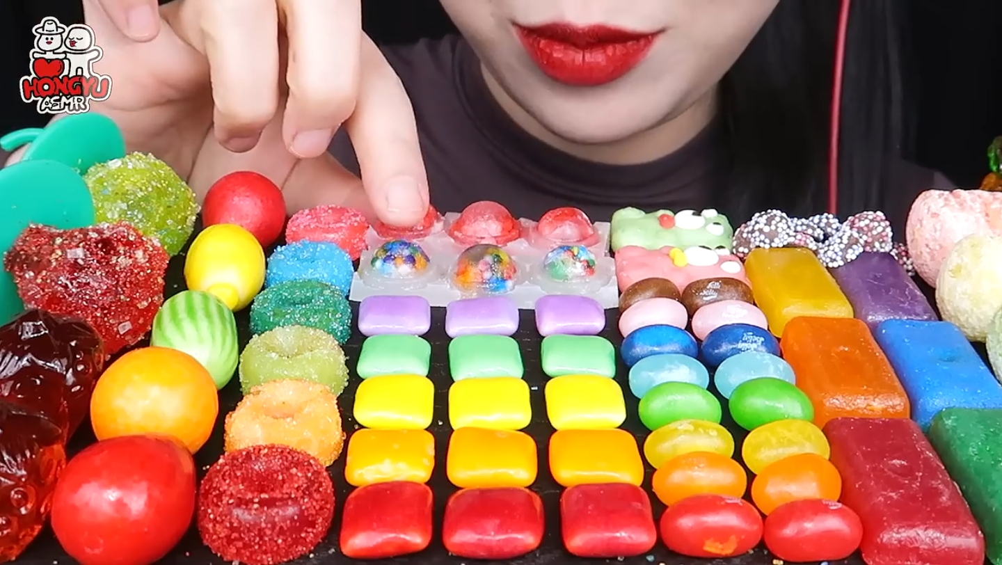 彩虹硬糖 泡泡糖 钻石硬糖 咀嚼声控