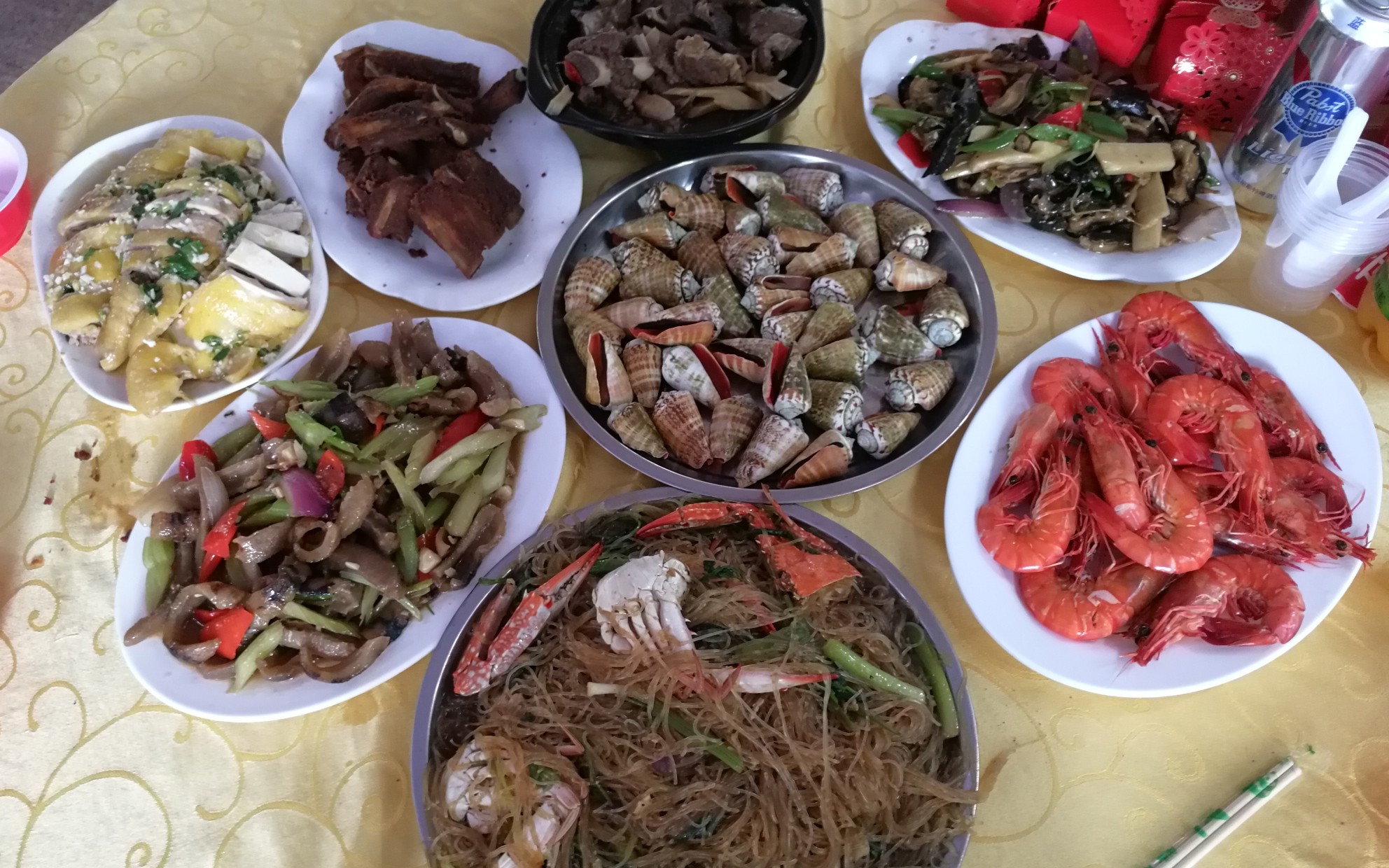 【海鲜大餐】海南琼海农村婚宴,宴席筹备现场(食材鲜味十足!