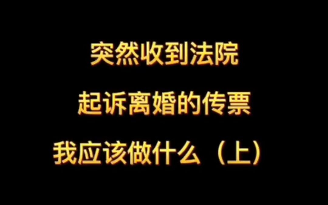 突然收到法院起诉离婚的传票,我应该做什么(上)哔哩哔哩bilibili