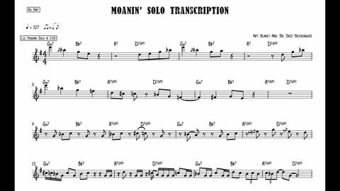 Transcription】Art Blakey - Moanin (Lee Morgan Solo)_哔哩哔哩_bilibili