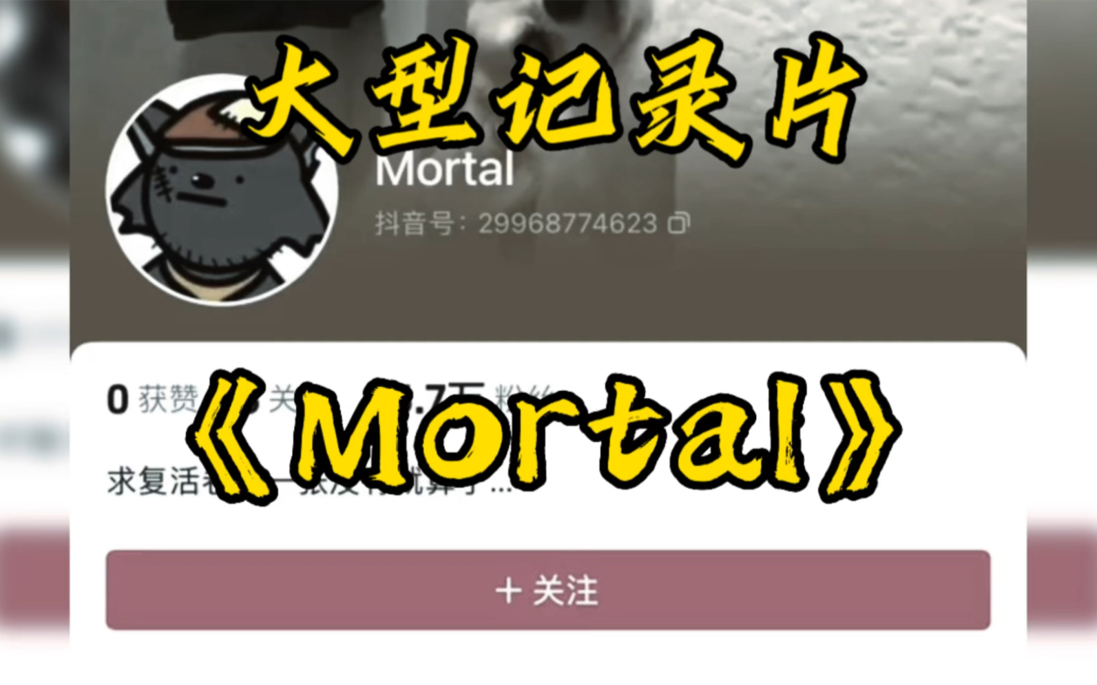 [图]你一定是回来的，我相信你mortal，大型记录片《mortal》