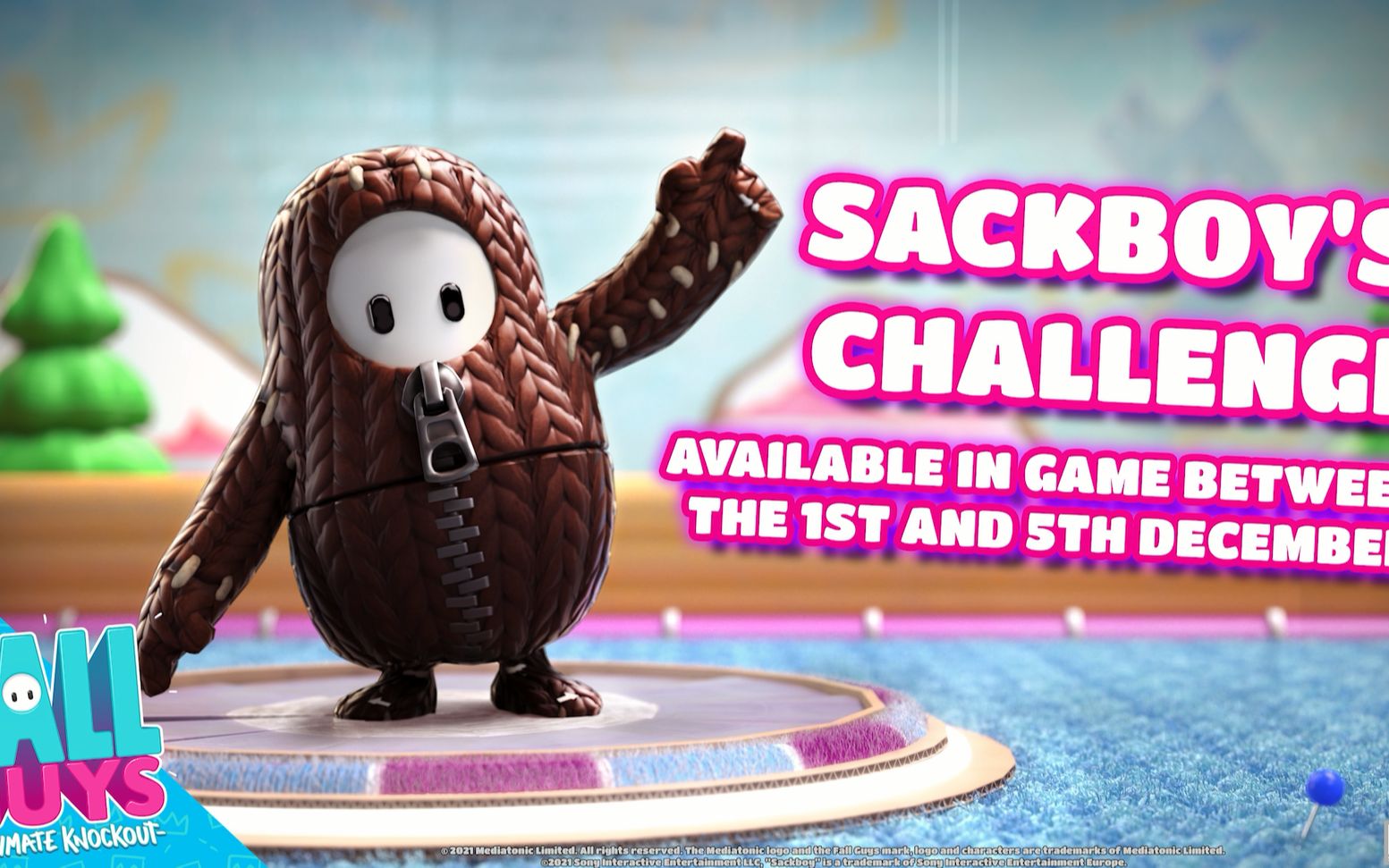 12月1日~12月5日,《糖豆人》x《麻布仔大冒险(sackboy)》限时挑战活动