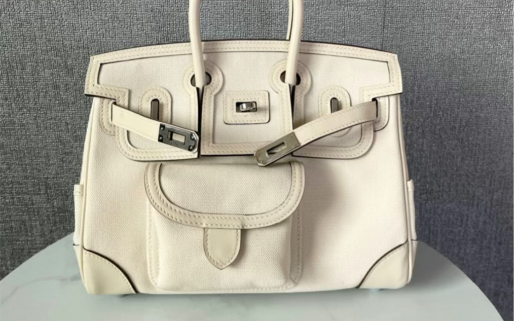 hermes爱马仕birkin cargo25 奶油白