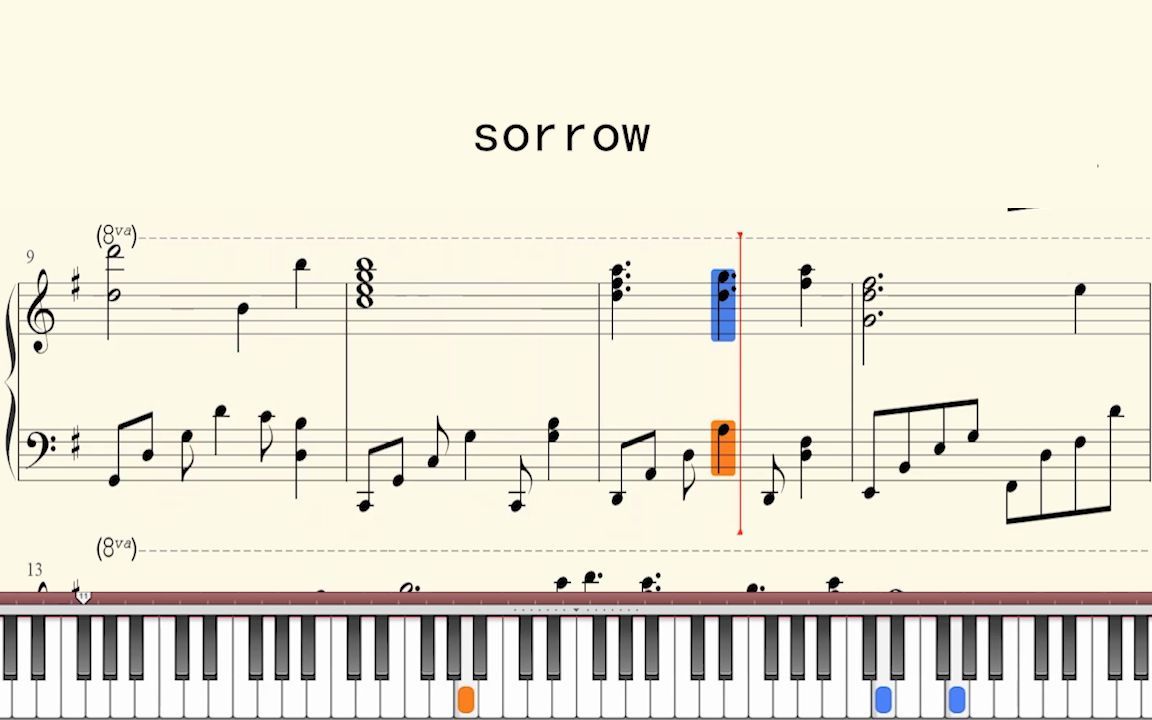 [图]钢琴谱：sorrow-