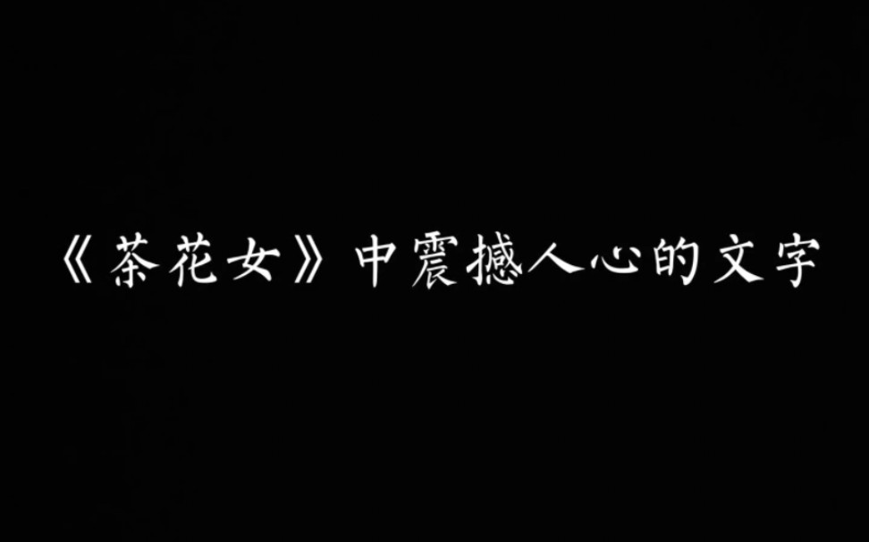 经典再读,《茶花女》中那些触及内心的语句.哔哩哔哩bilibili