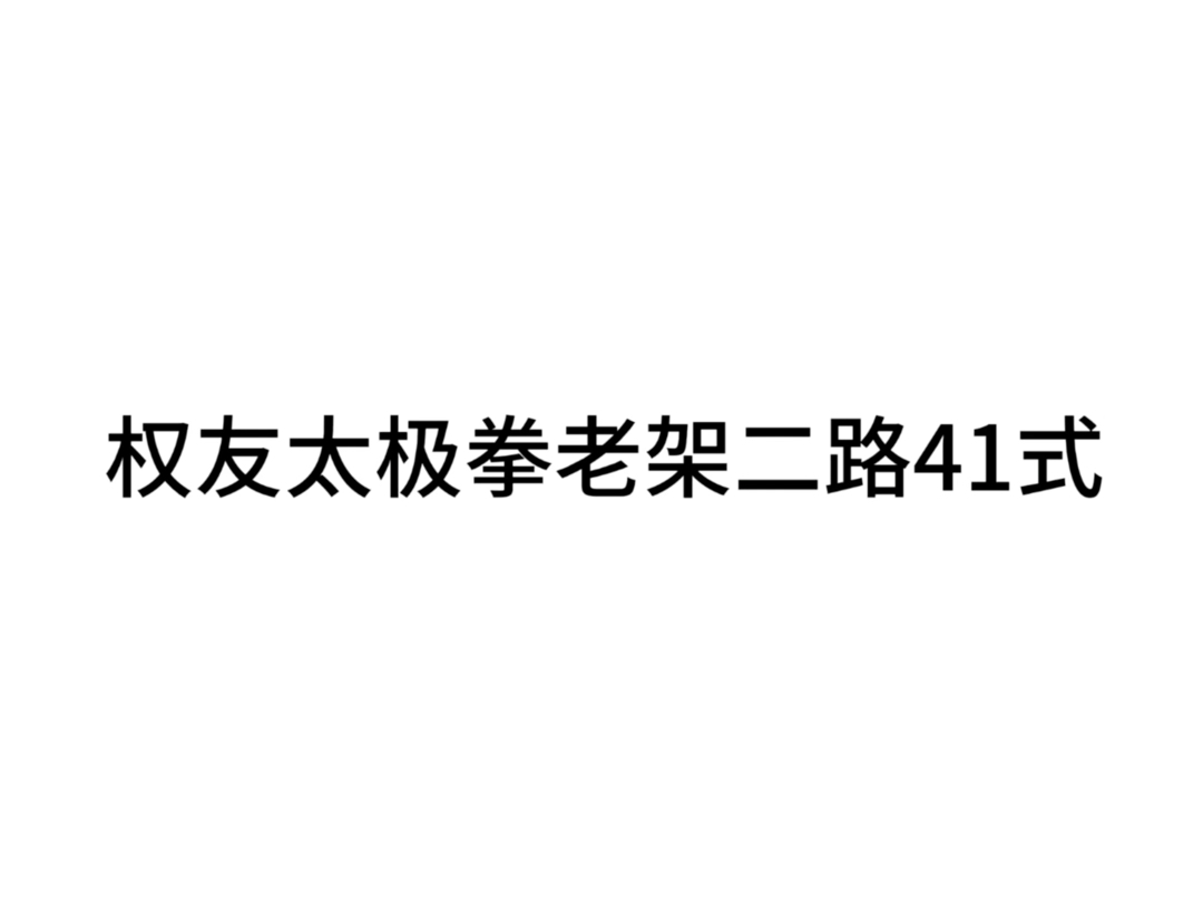 权友太极拳老架二路41式哔哩哔哩bilibili