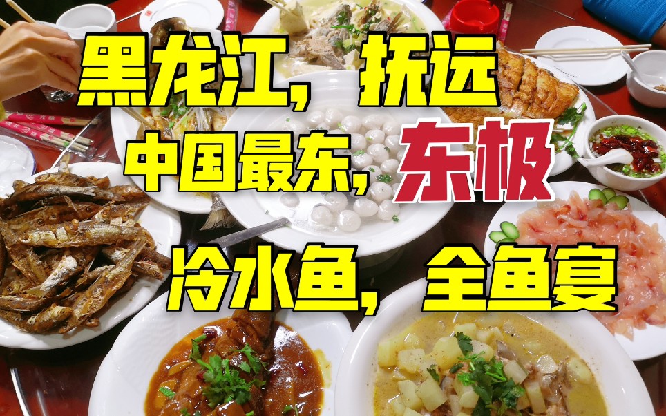 8道大菜全鱼宴!冬天黑龙江看雪,中国最东抚远市,-20℃寒冬逛东极鱼市