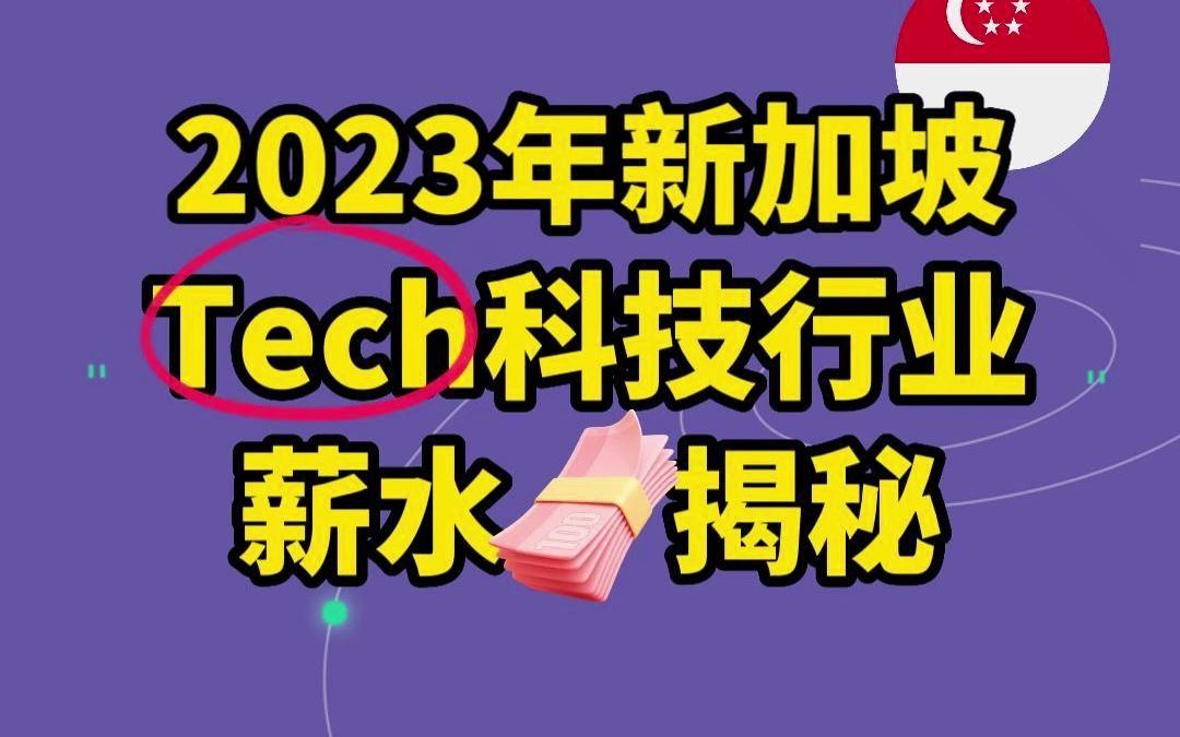 必看!2023年新加坡Tech科技行业薪水大揭秘!| Software Engineer | Data Analyst哔哩哔哩bilibili