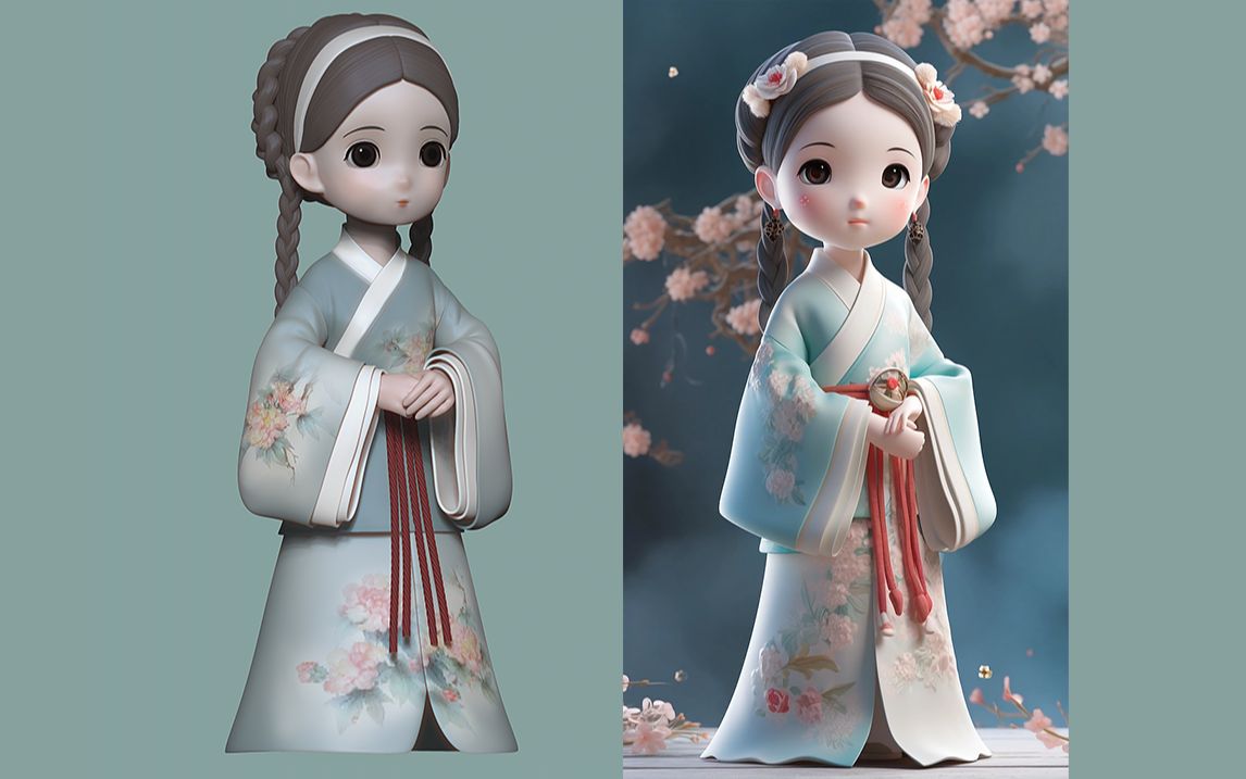 【zbrush角色建模】q版古风女孩雕刻案例,q版卡通角色手办0基础建模