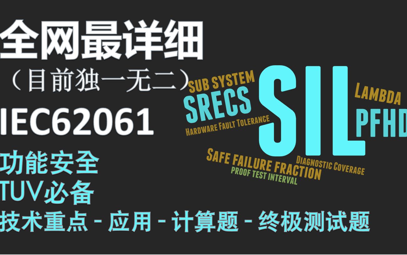 IEC62061是什么 TUV functional safety 中文讲解 SIL哔哩哔哩bilibili