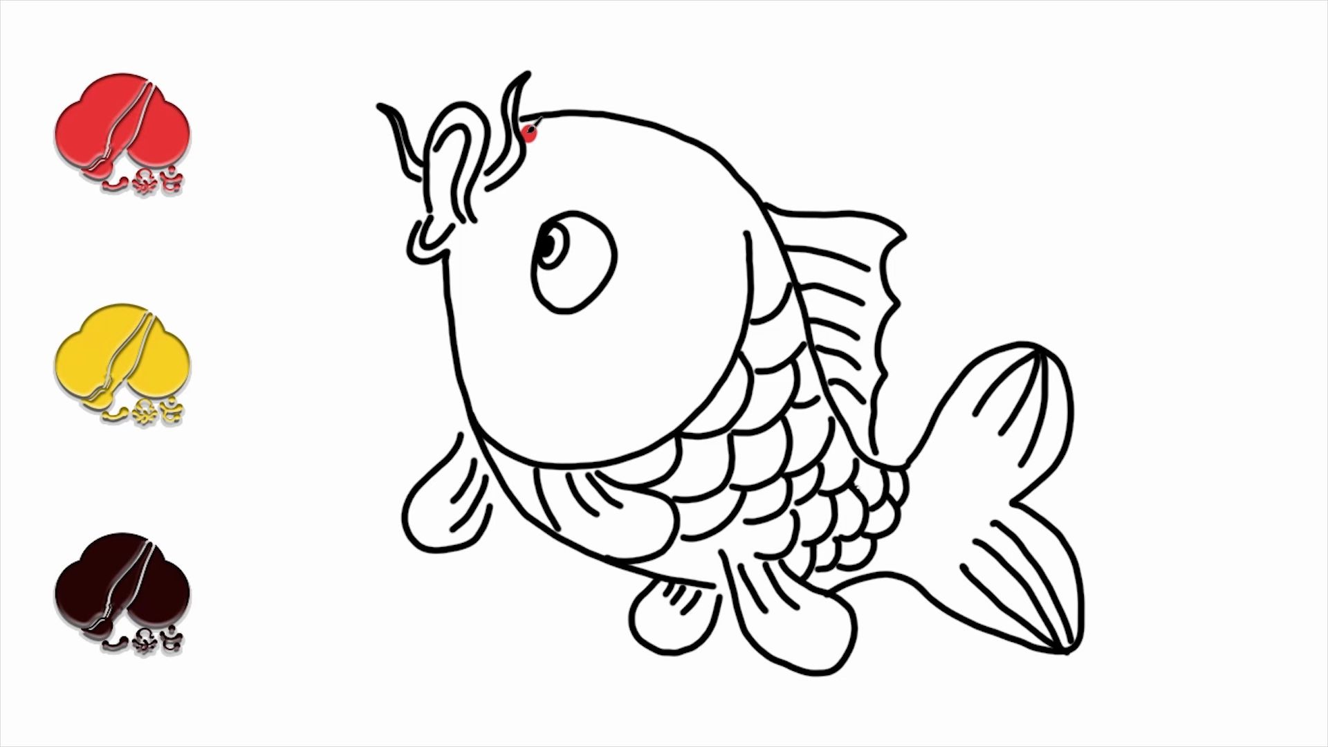 鲤鱼的简笔画卡通图片