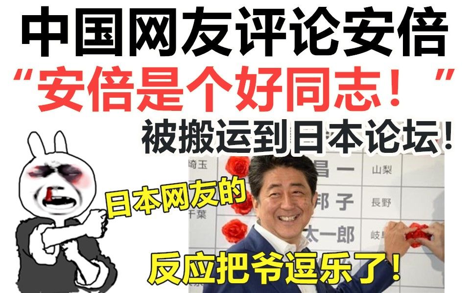 中国网友的评论“安倍是个好同志!”,被传到日本论坛!日本网友的反应,把爷逗乐了!哔哩哔哩bilibili