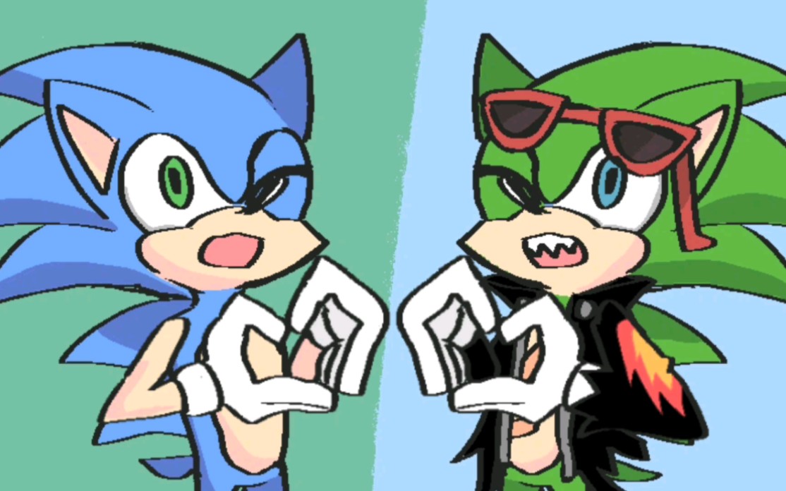 [图]【低质量meme】ur-style Sonic the hedgehog&Scourge the hedgehog