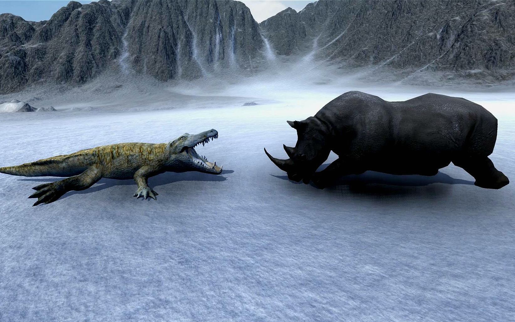 一只鳄鱼和一头犀牛展开决斗,哪一方能赢?结局不是一般的意外