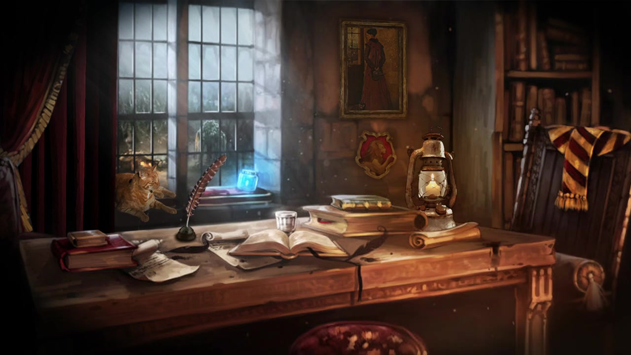 asmr rooms丨哈利波特白噪音丨霍格沃茨 格兰芬多休息室 gryffindor