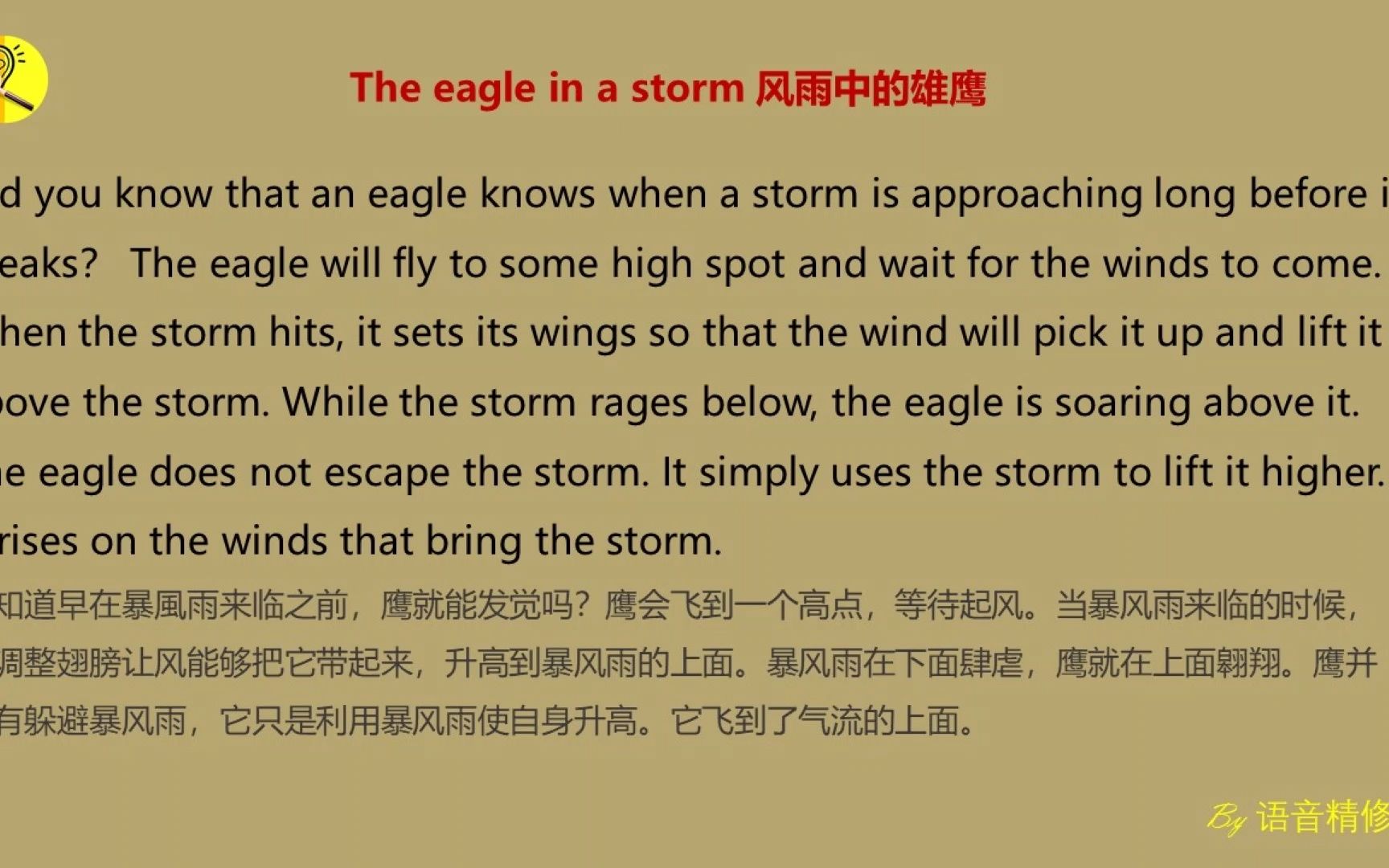 [图]14 风雨中的雄鹰 The Eagle in a Storm [英语小故事系列]