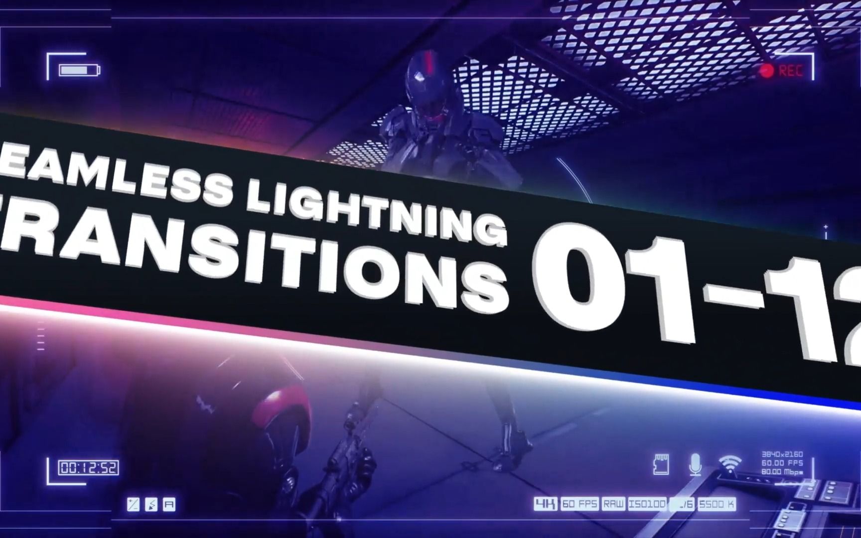 ae模板|酷炫无缝闪电过渡光学效果标题展示极限运动视频活动开场