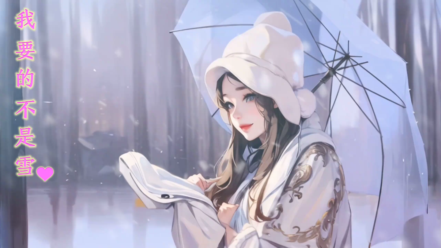 [图]@可乐会车 《我要的不是雪》动漫版场景，雪花知我意，相思铺满天！#我要的不是雪# #音乐分享#