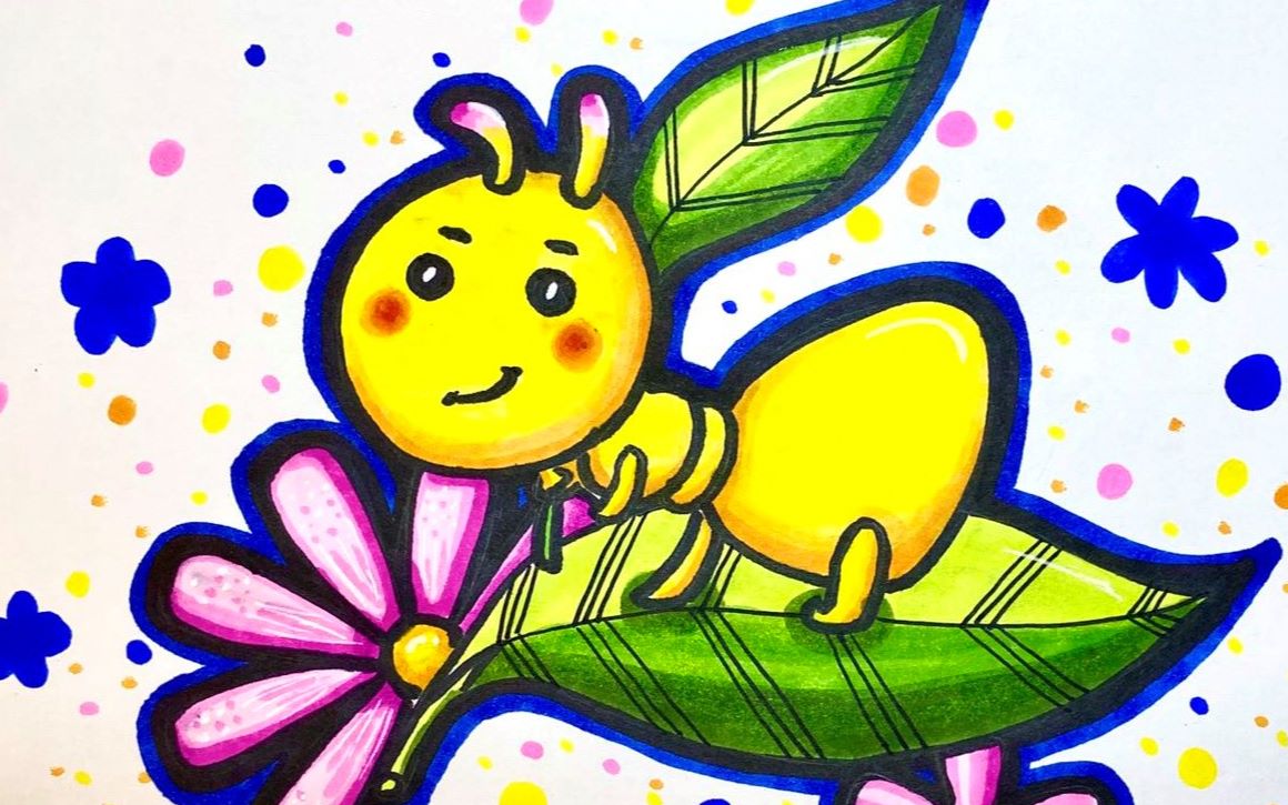 儿童简笔画:可爱的小蚂蚁,小朋友有没有很喜欢呀