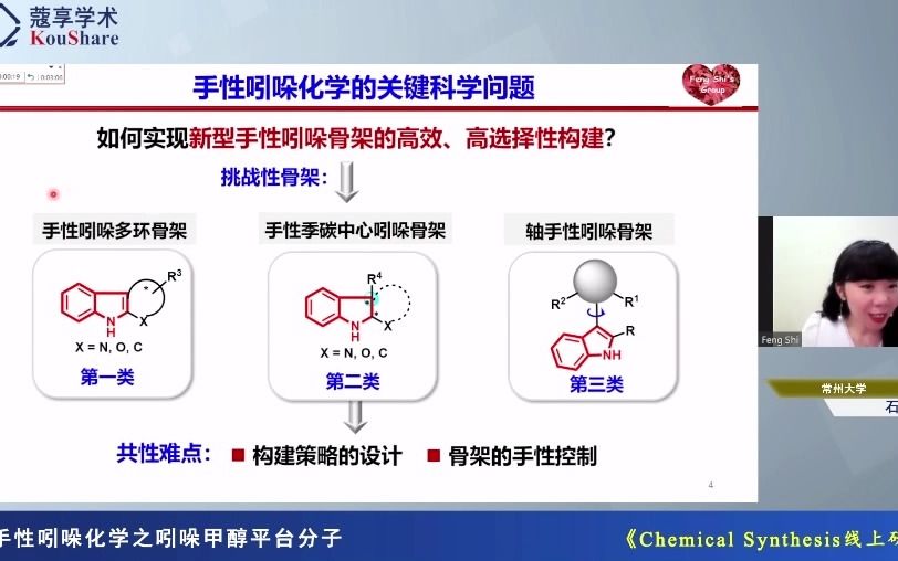 手性吲哚化学之吲哚甲醇平台分子  石枫  常州大学 | 科研讲座哔哩哔哩bilibili