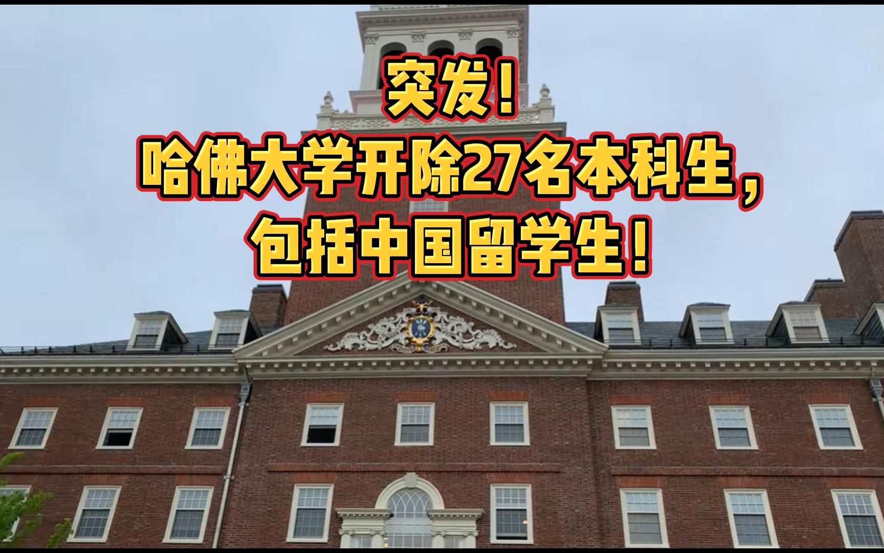 突发!哈佛大学开除27名本科生,包括中国留学生!哔哩哔哩bilibili