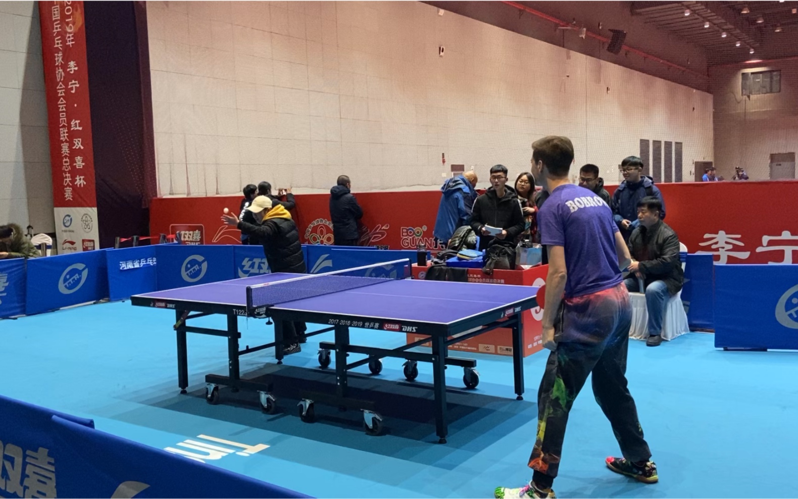 前美国国家队队adambobrow现国际乒联解说特别偶然的机会有幸能打一局