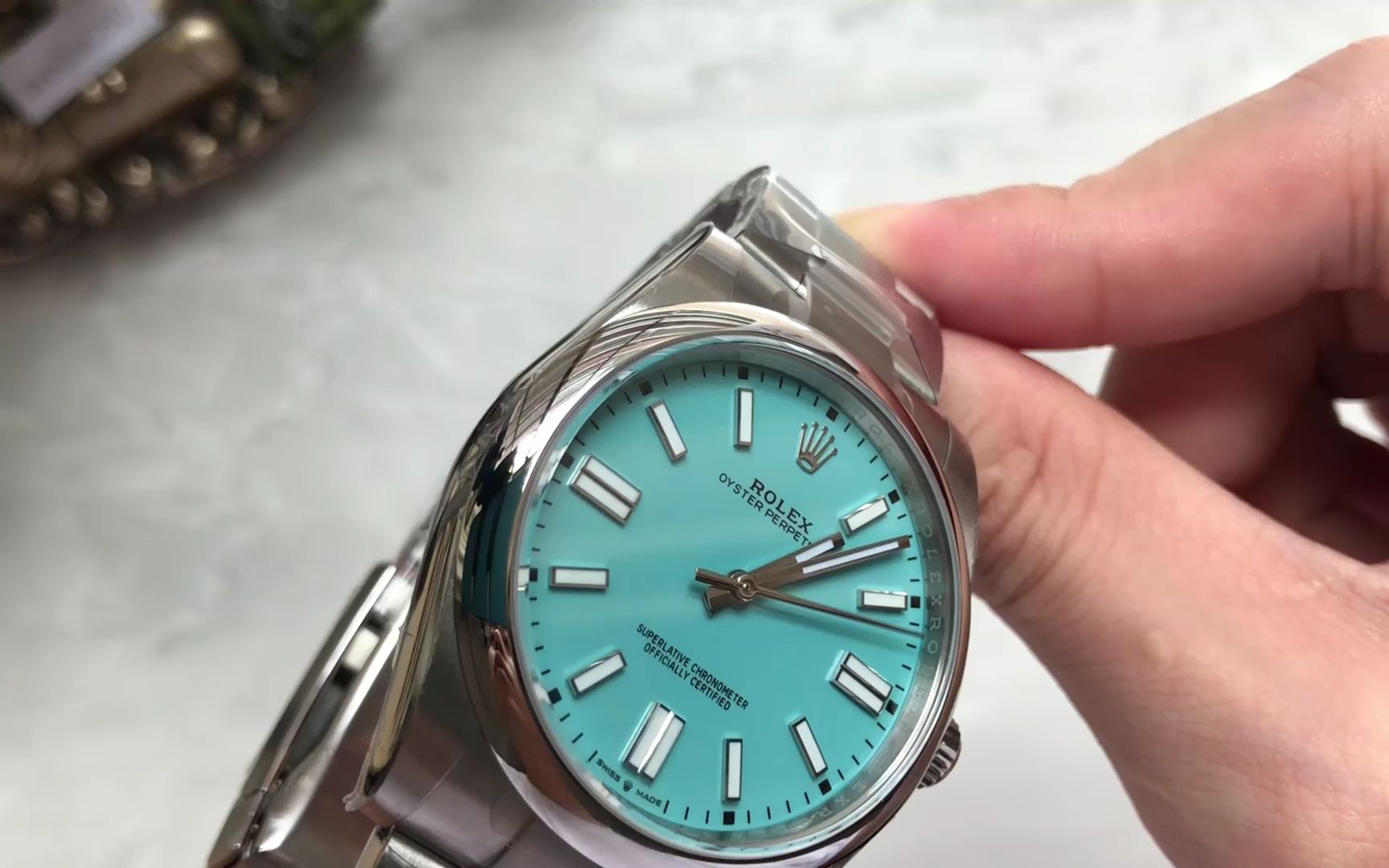 ew蚝式恒动41mm蒂芙尼蓝m124300-0006