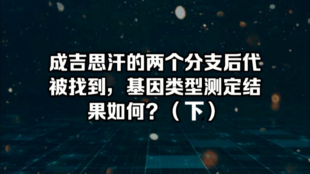 成吉思汗的两个分支后代被找到,基因类型测定结果如何?(下)哔哩哔哩bilibili