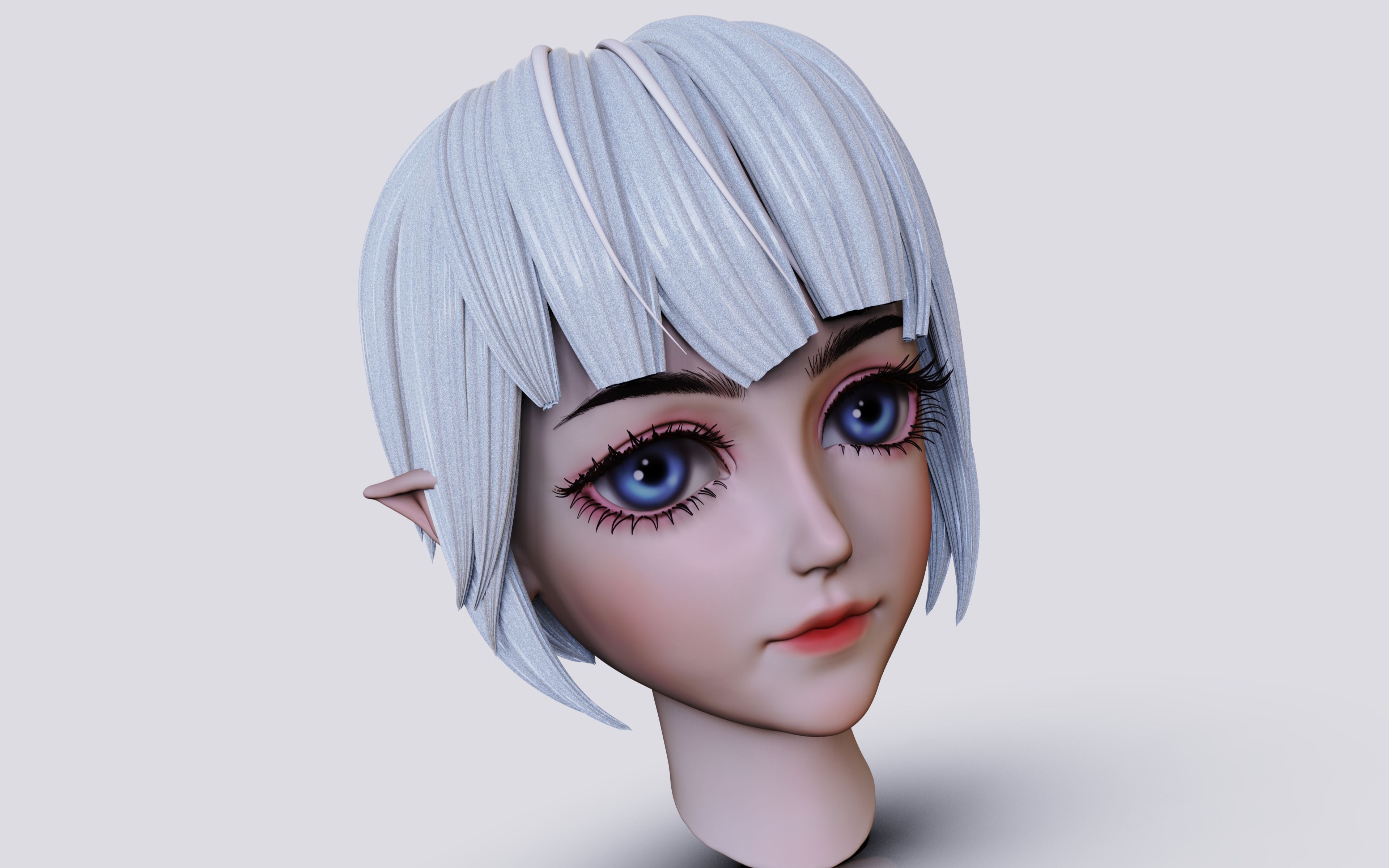 【zbrush雕刻】娜可露露头像建模,两个小时教会你zbrush雕刻角色模型!