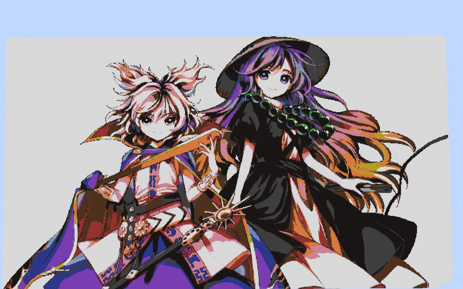 东方project丰聪耳神子圣白莲mc像素画展示