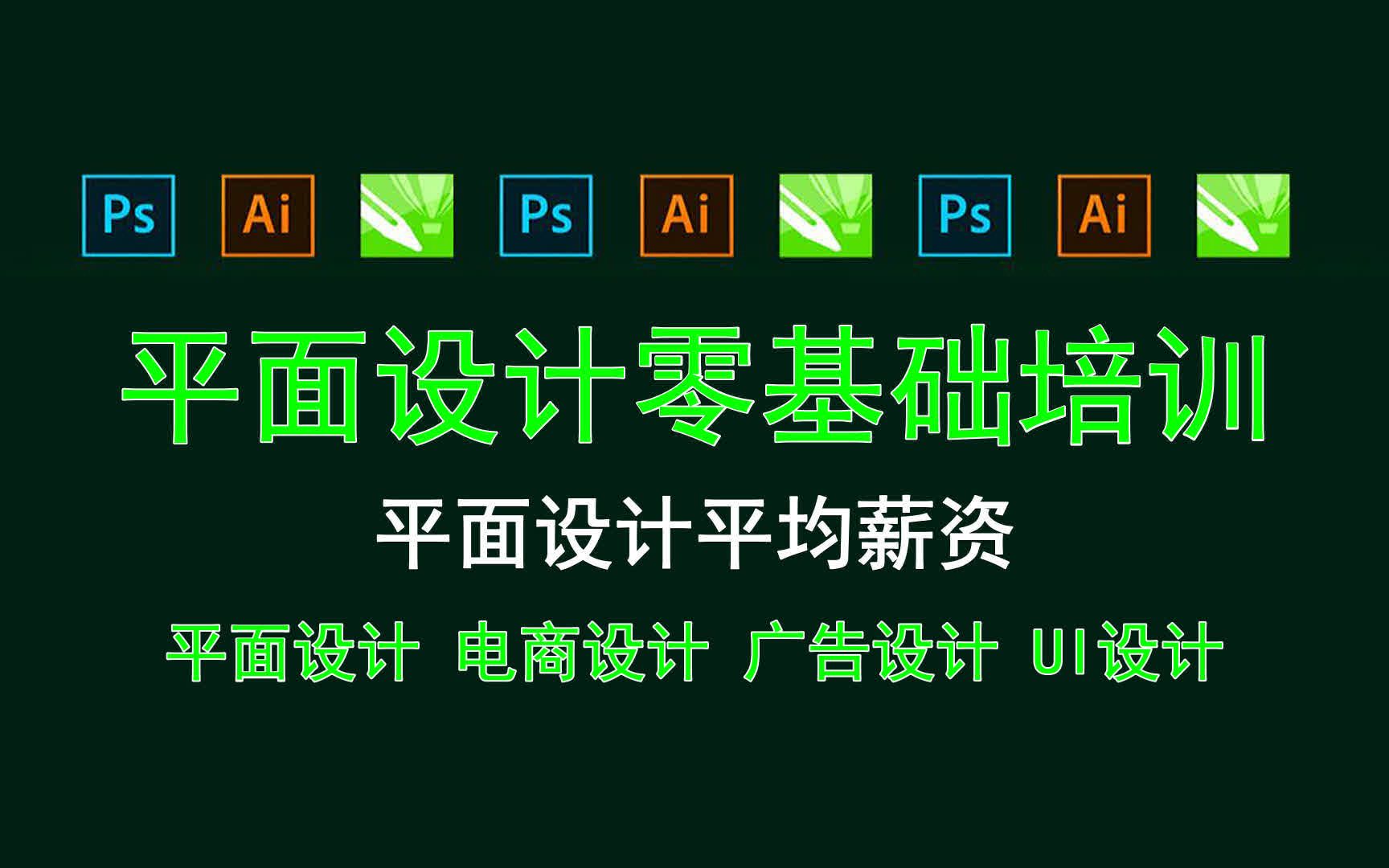 【平面设计零基础培训】平面设计平均薪资 广告设计互联网行业哔哩哔哩bilibili