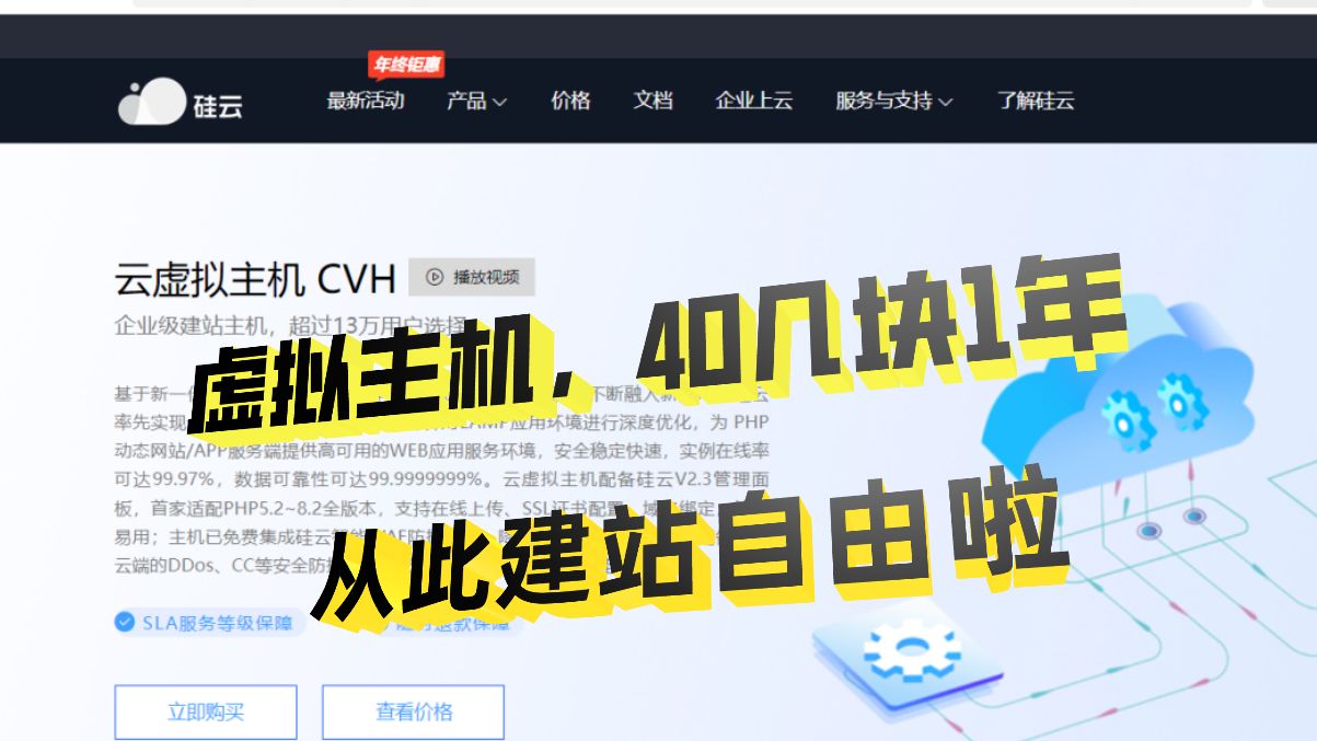 稳定的虚拟主机才40几块钱1年,从此实现建站自由!哔哩哔哩bilibili