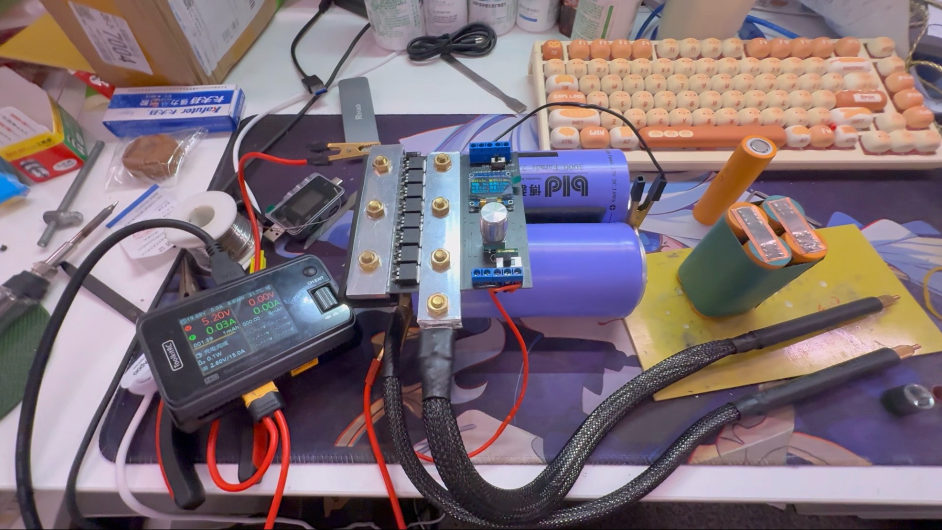 低成本diy一个3000法拉能点0.2紫铜的超级电容点焊机