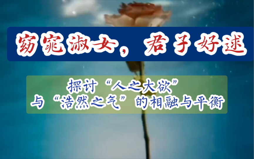 窈窕淑女,君子好逑——探讨"人之大欲"与"浩然之气"的相融与平衡