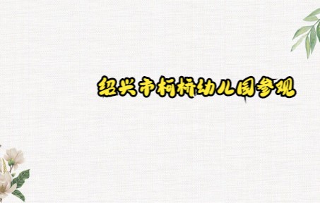 绍兴市柯桥区幼儿园参观 陈宴哔哩哔哩bilibili