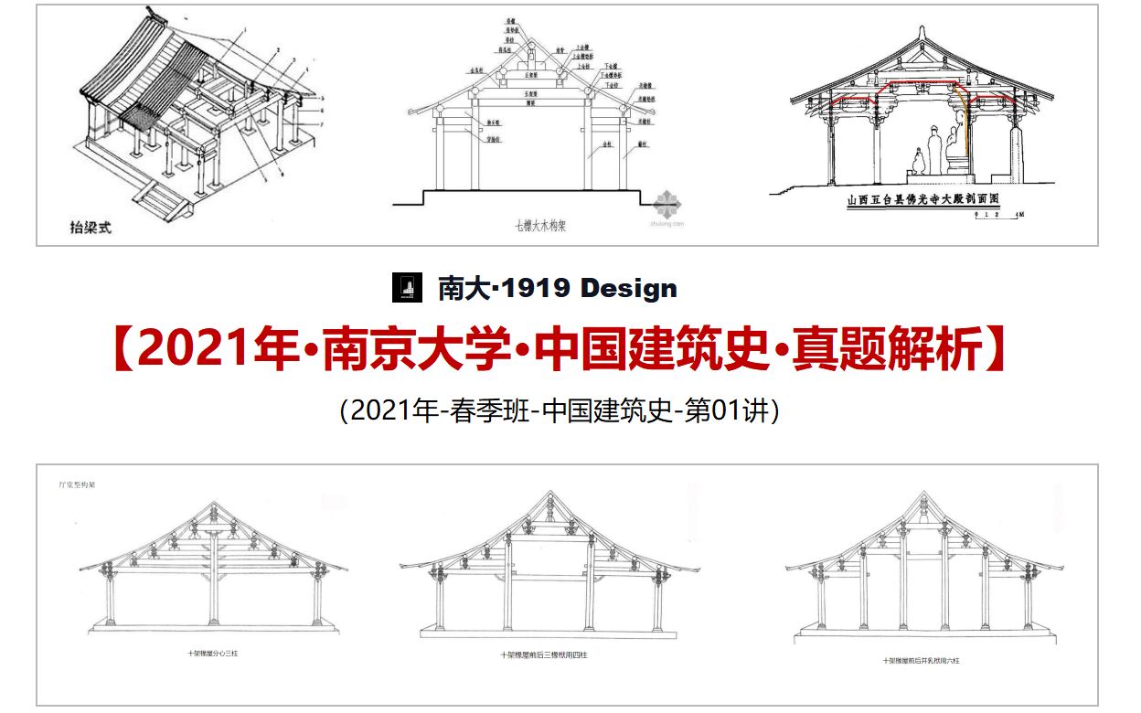 52.【2021春季建筑历史公开课01讲】(春季班试听课)2021年南京大学中国建筑史真题解析  2021年南京大学建筑学考研(1919 建筑研究中心)哔哩哔...