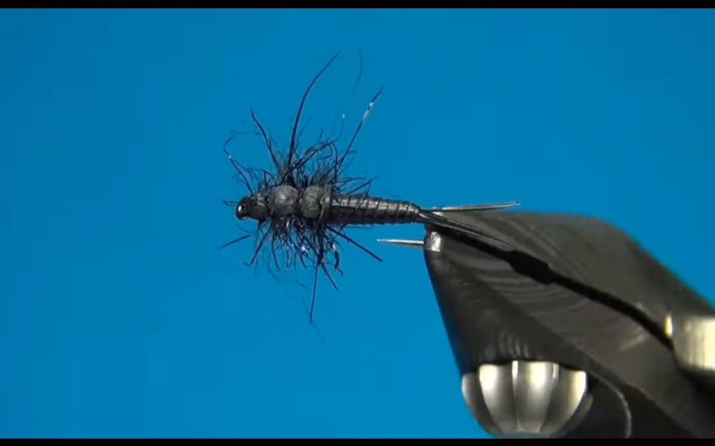 [图]Fly Tying Simple Black Stonefly Nymph | Hackles & Wings