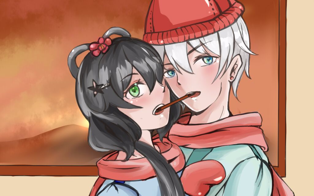 【绘画过程】言和,洛天依同人~(言洛cp赛高~)