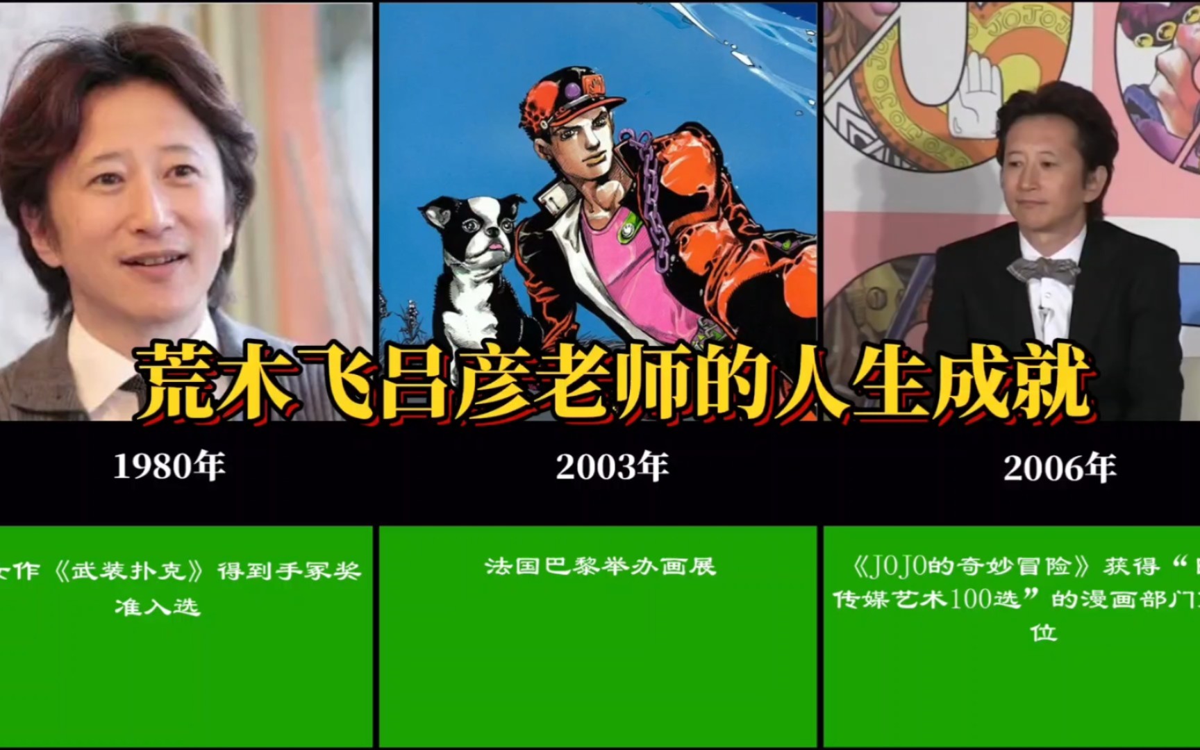 [JOJO]荒木飞吕彦老师人生中所取得的成就!哔哩哔哩bilibili