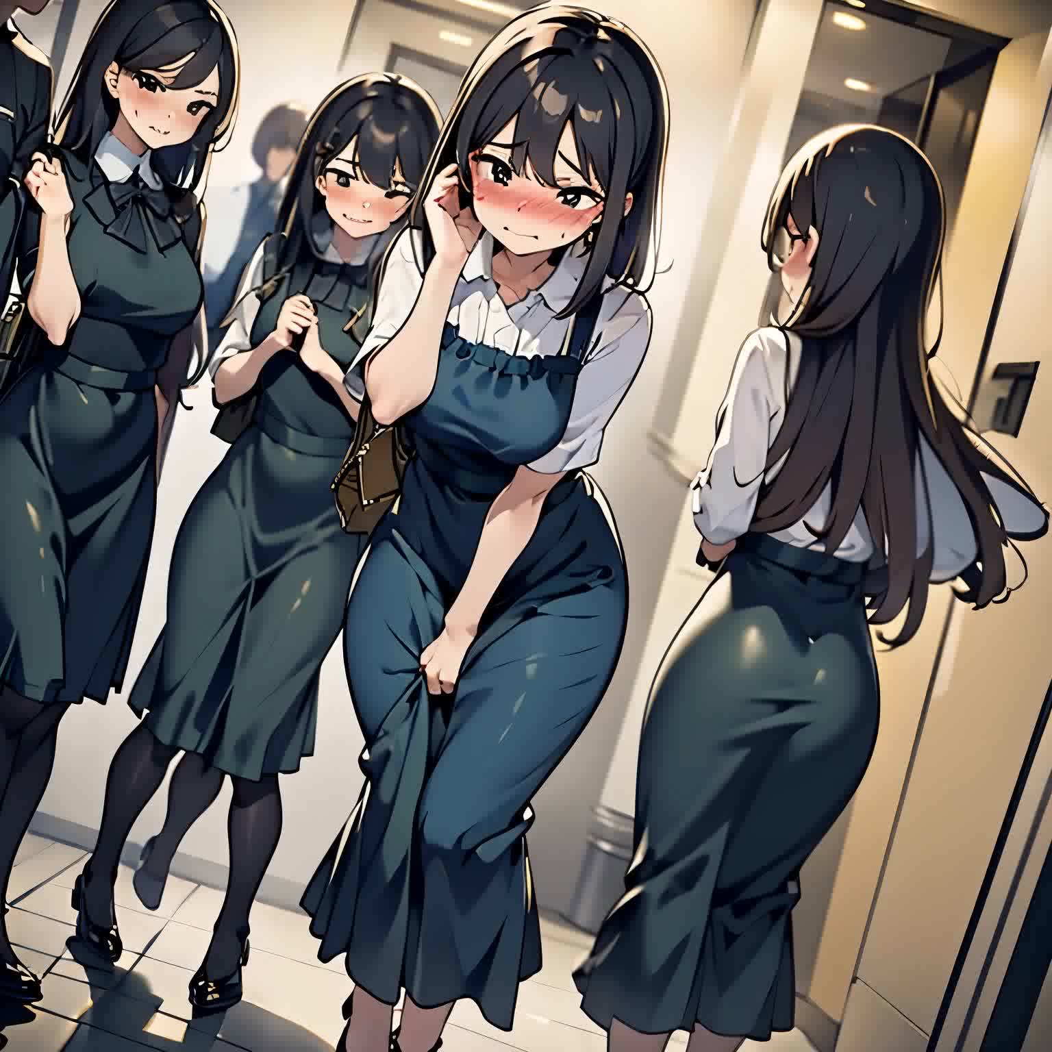 1个小女孩必須撒尿尿尿herself尿尿