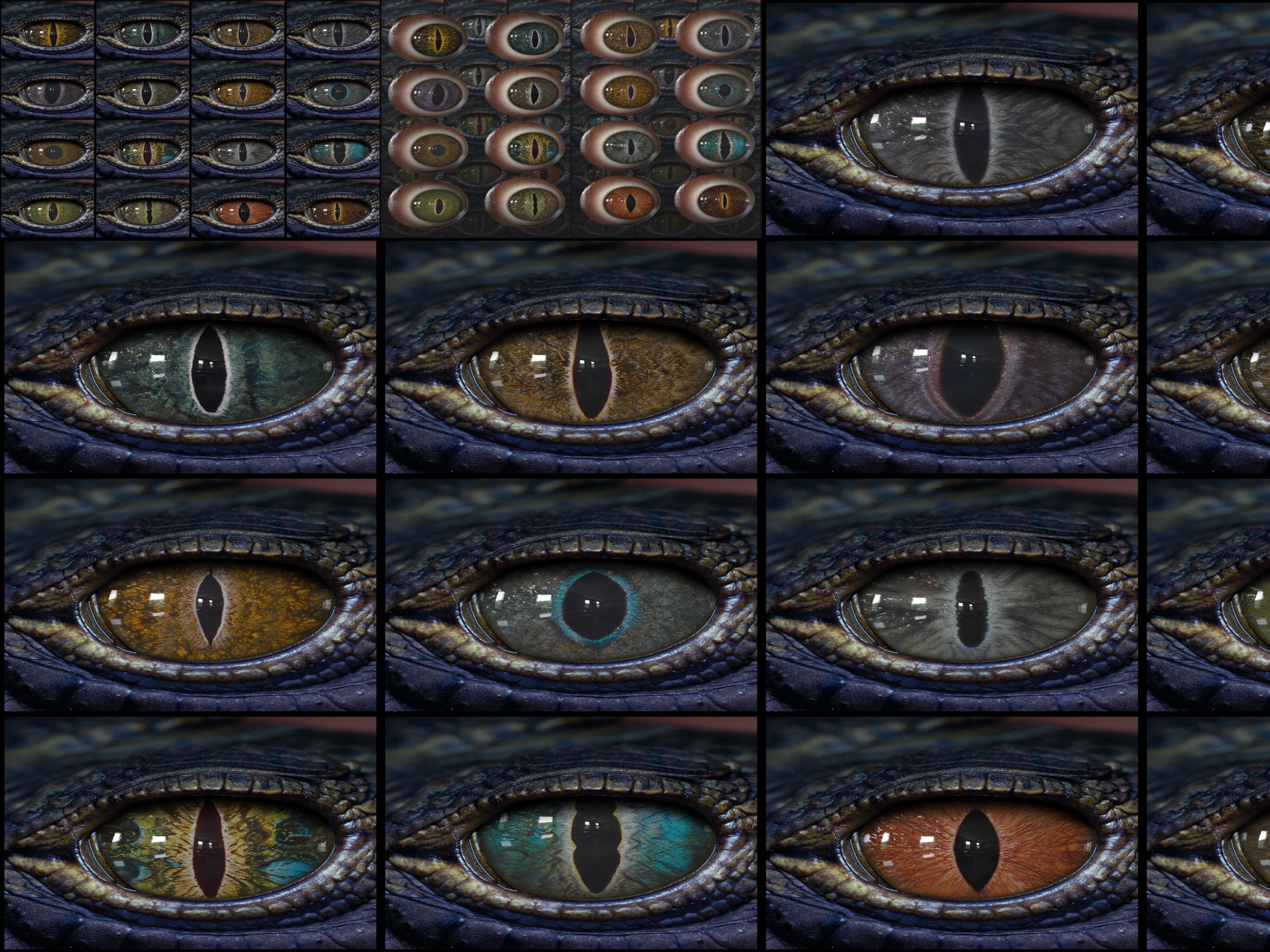 飞龙蛇类生物眼睛瞳孔纹理贴图爬行动物怪兽眼部虹膜瞳孔纹理贴图