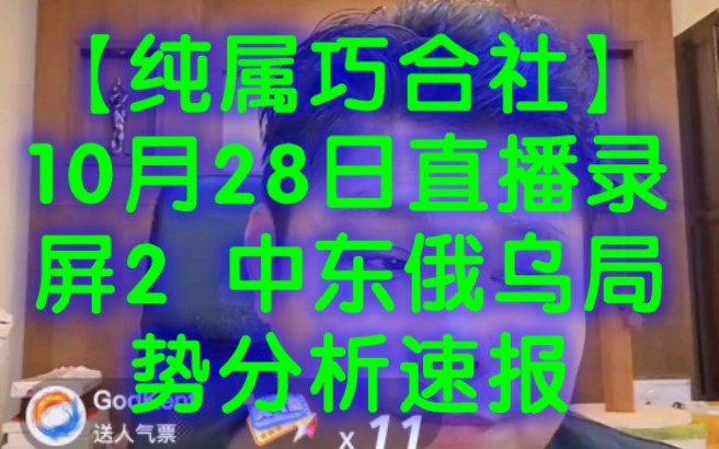 【纯属巧合社】10月28日直播录屏2 国际热点速递 中东俄乌局势分析速报 汇总俄罗斯 乌克兰 以色列 美国 伊朗 巴勒斯坦 俄乌局势 巴以冲突 黎以冲突 黎巴嫩...