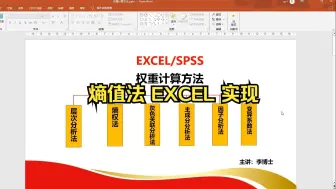 Download Video: SPSS/EXCEL 权重计算方法简介，熵值法EXCEL实现