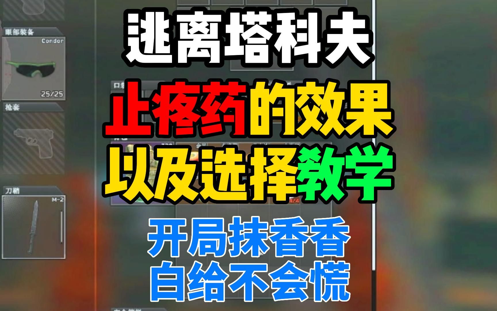 [图]《逃离塔科夫》萌新教学！游戏中各种止疼药的效果以及选择推荐！