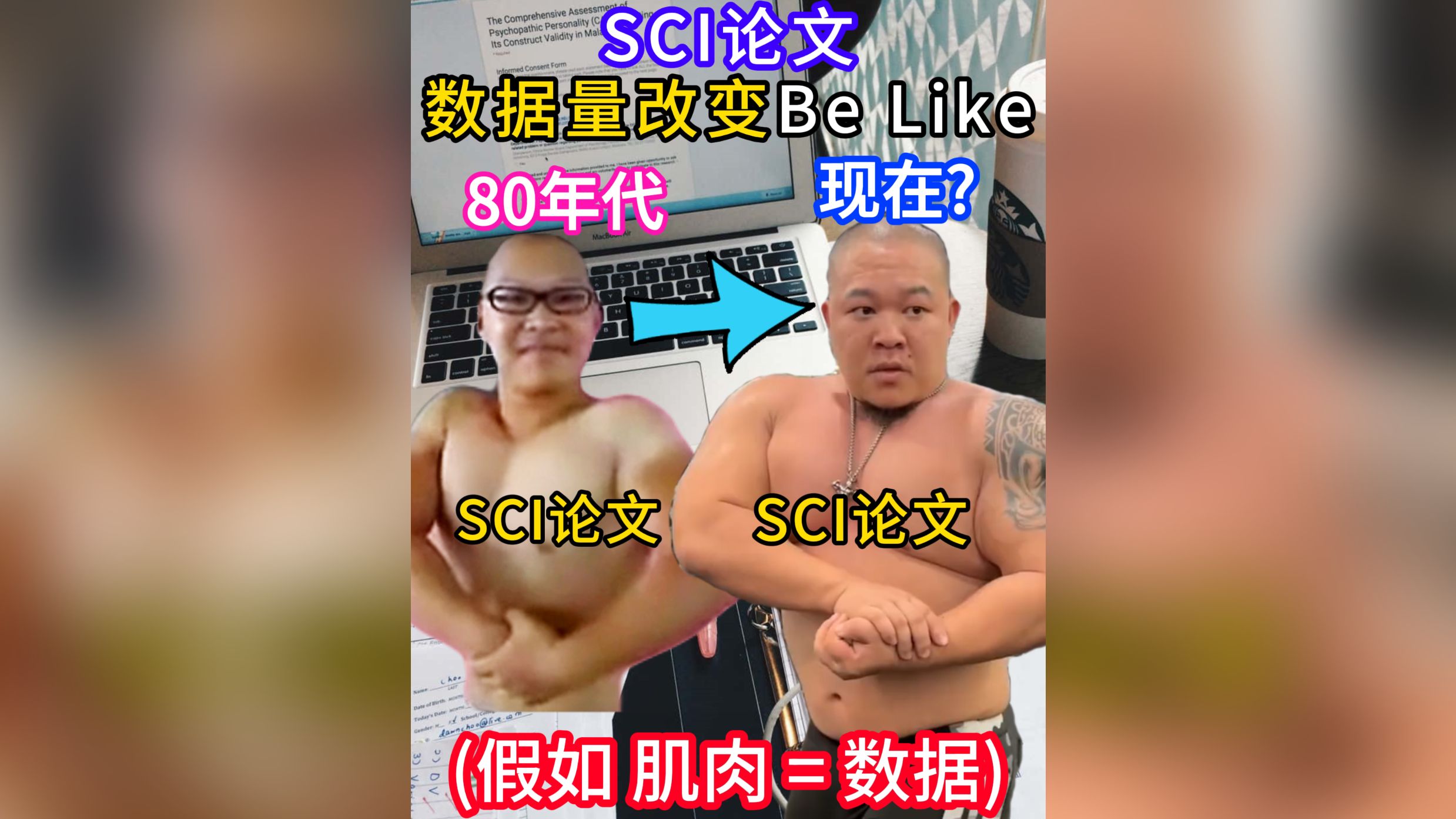 假如科研是一场健美比赛?【SCI论文数据量历年改变 Be Like】𐟤”𐟤“𐟤额—哔哩哔哩bilibili