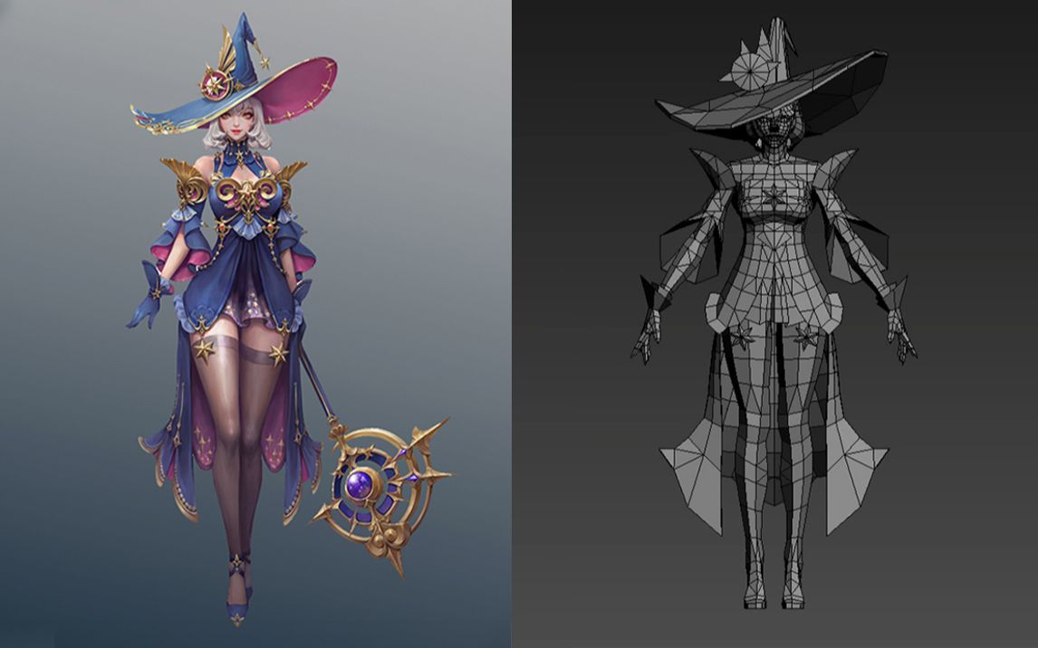 【3dmax角色建模】女法师服饰模型制作教学,3d游戏建模_哔哩哔哩_bili