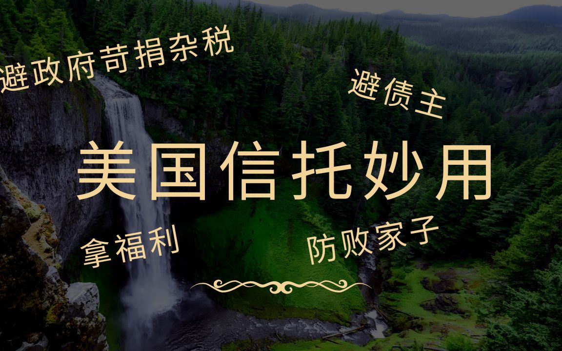 美国信托妙用——避政府苛捐杂税、拿福利、防败家子、避税哔哩哔哩bilibili